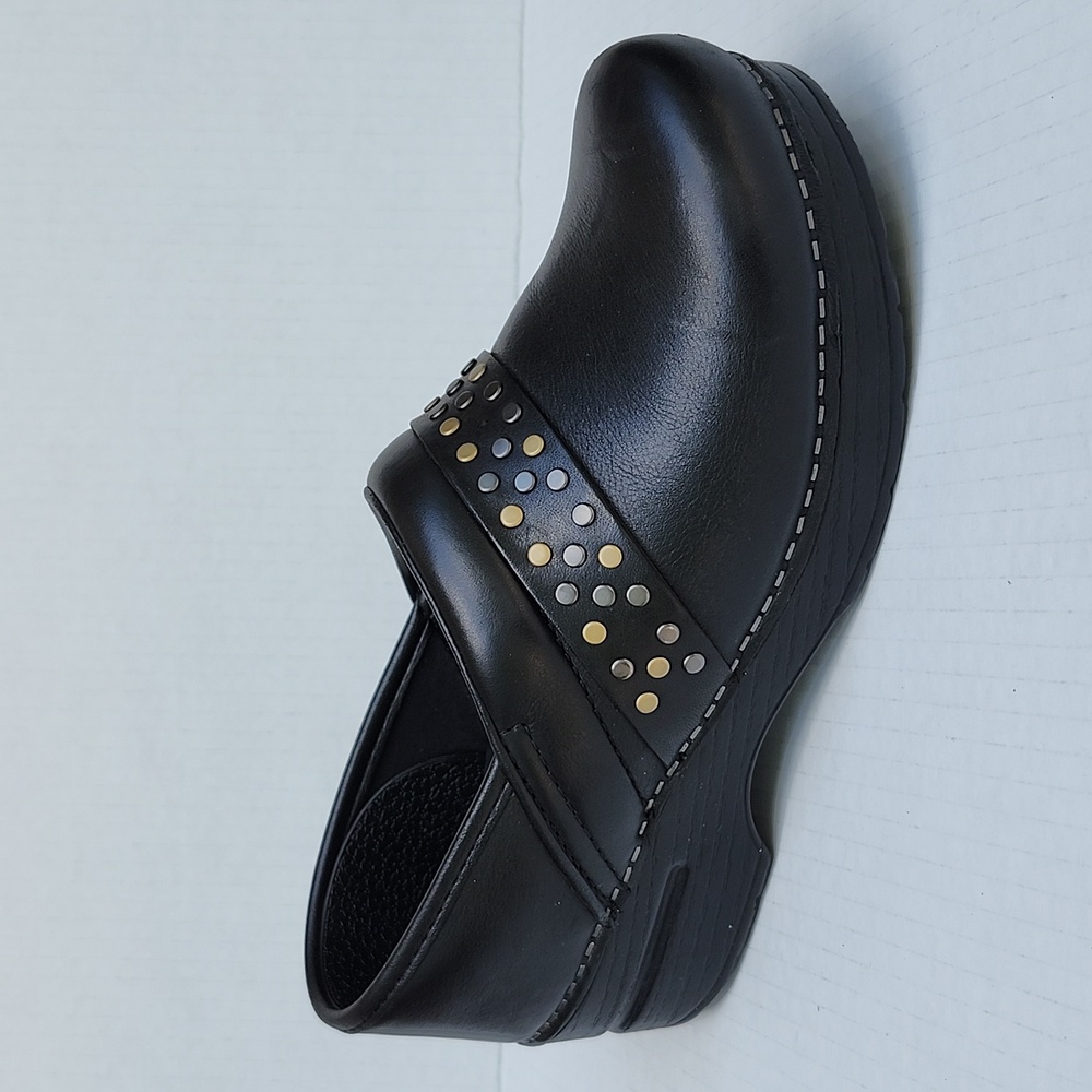 DANSKO PAVAN PROFESSIONAL BLACK NAPPA LEATHER CLOGS - Picture 10 of 11